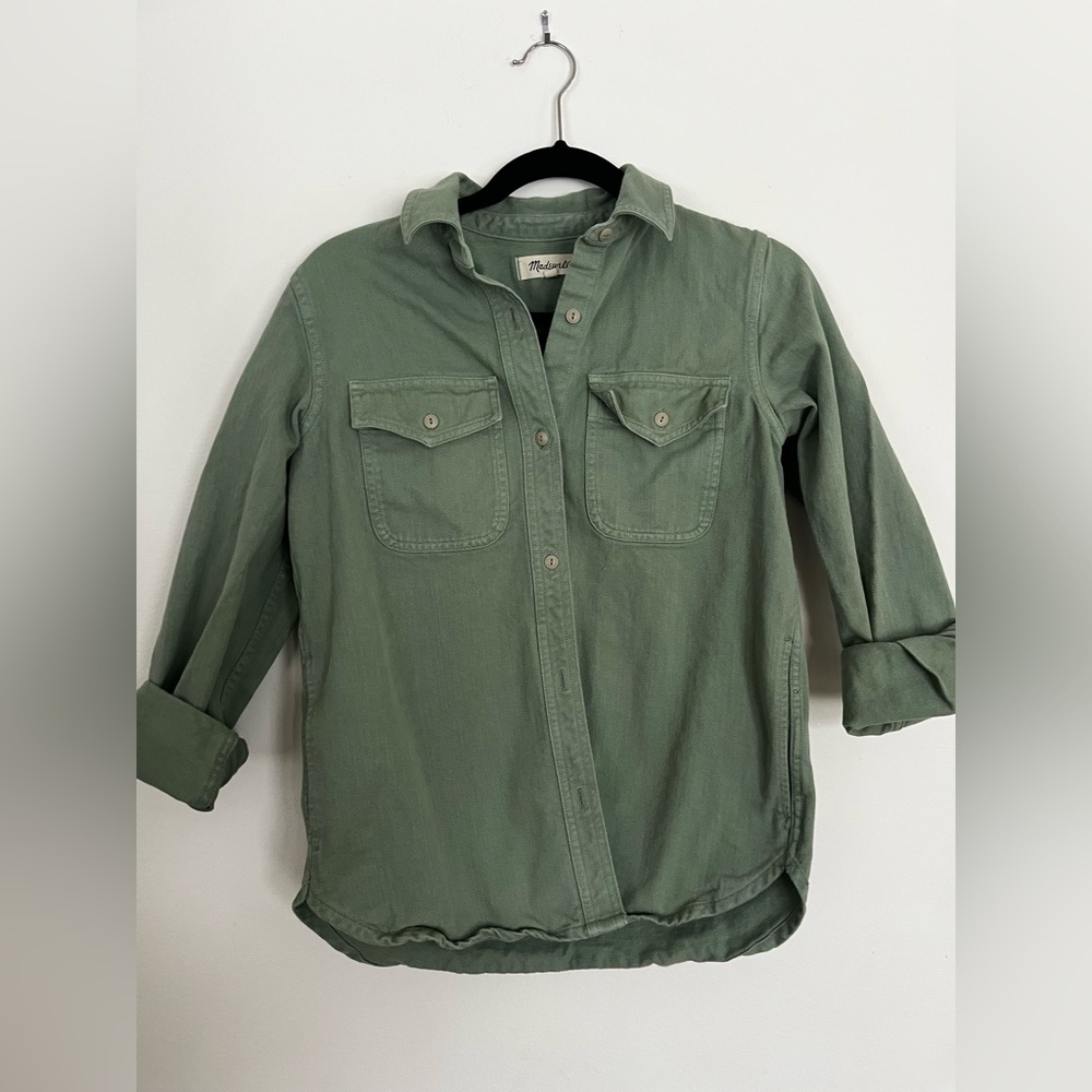 Olive Green Madewell Shirt Jacket